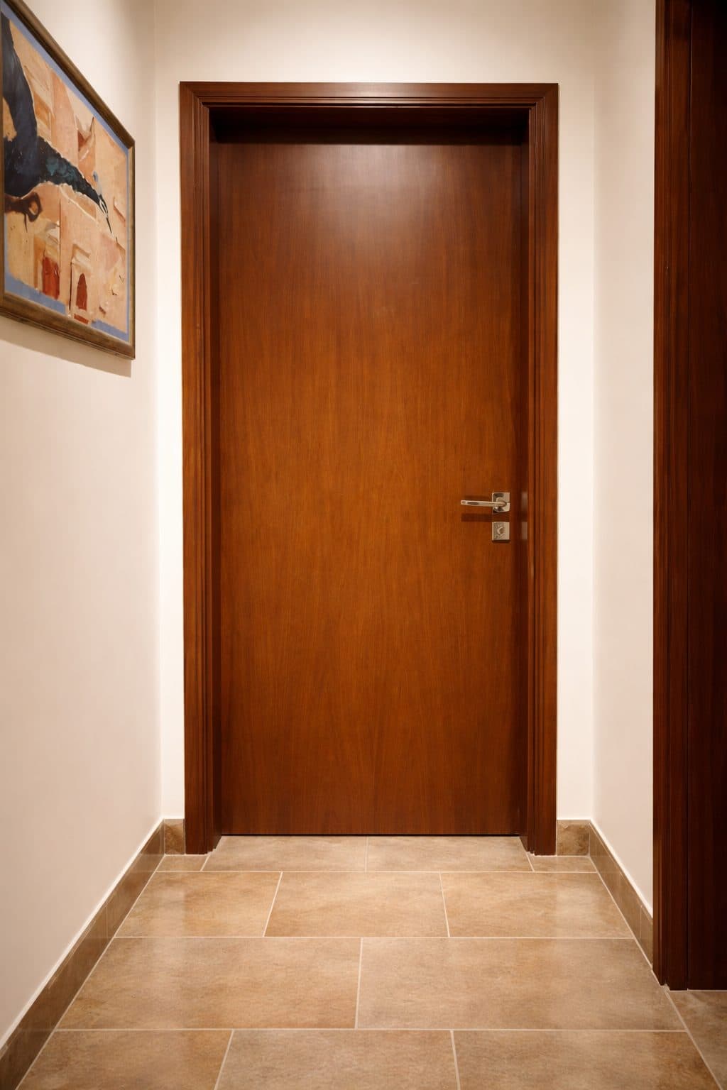 A plain teak veneer door